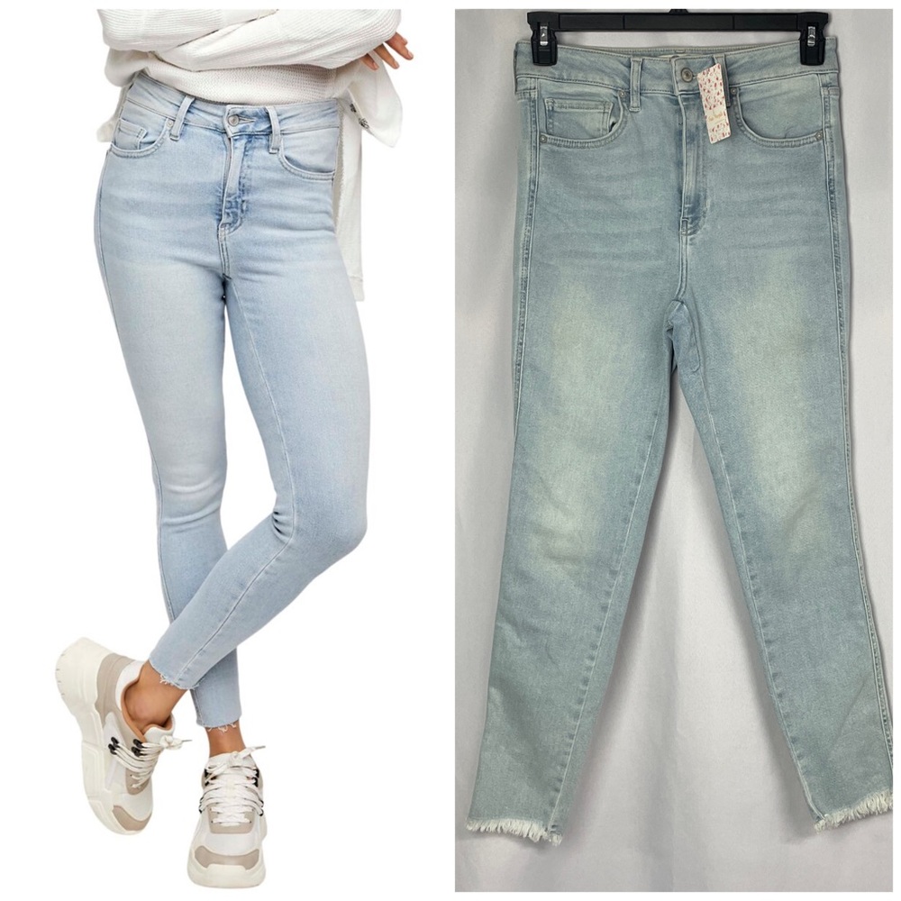 NWOT Size 30 Free People Raw High Rise Jegging Light Denim